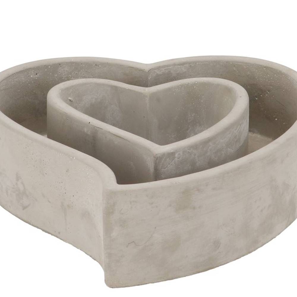 Beton Übertopf Herz grau 22x20.5x05.8cm