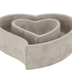 Beton Übertopf Herz grau 22x20.5x05.8cm