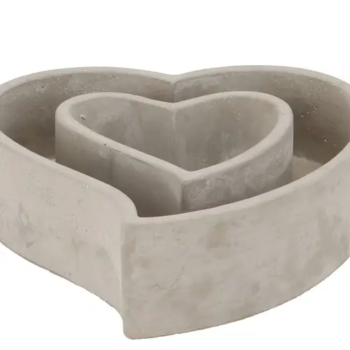 Beton Übertopf Herz grau 22x20.5x05.8cm