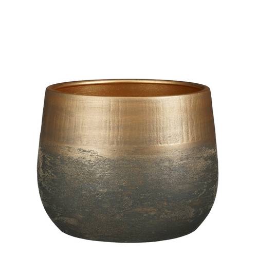 Keramik Übertopf Philip gold D32cm H25.5cm