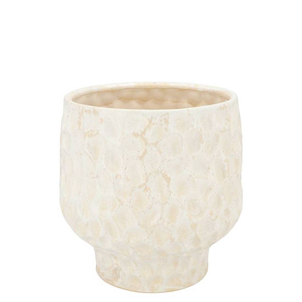 Keramik Übertopf Maysa creme 12x12x10cm