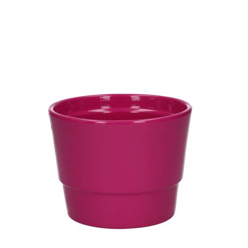 Keramik Übertopf Basic fuchsia D11.5cm H09cm
