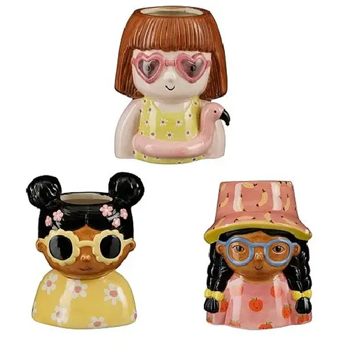 Keramik Übertopf Funny mix D12.5cm H16cm