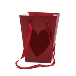 Tasche Herz Velvet Love rot 15x11x20cm