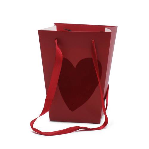 Tasche Herz Velvet Love rot 15x11x20cm
