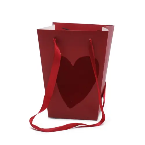 Tasche Herz Velvet Love rot 15x11x20cm