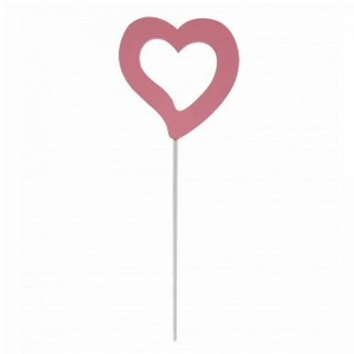 Herz auf Draht offen rosa D07cm L50cm