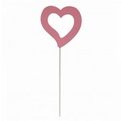 Herz auf Draht offen rosa D07cm L50cm