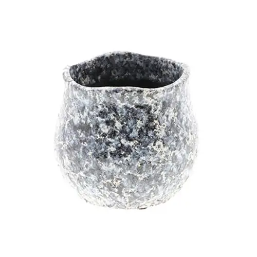 Keramik Übertopf Cascale grau D16 H14cm