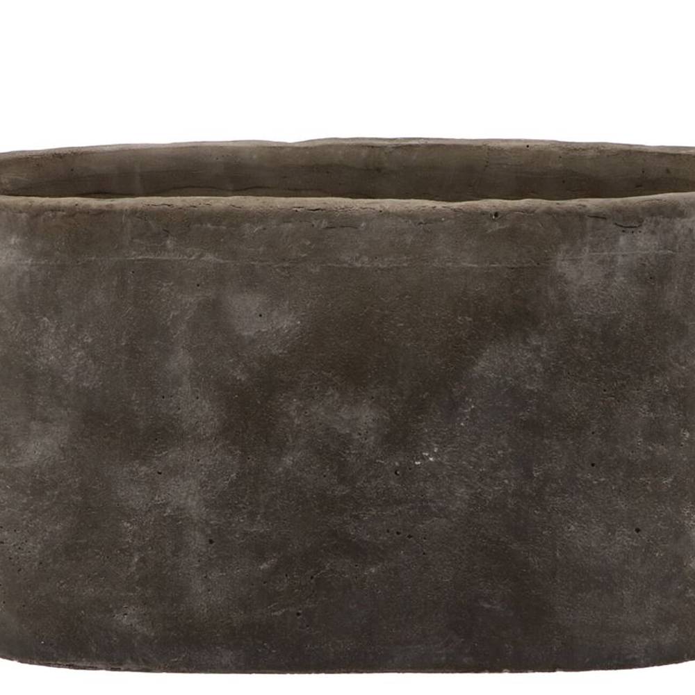 Keramik Übertopf Iron Stone grau 44x16x25cm