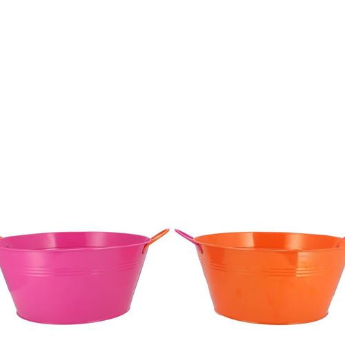 Zink Schale fuchsia/orange 25x12cm