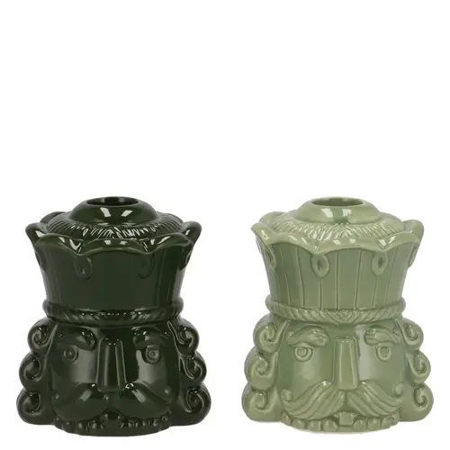 Kerzenständer König Jolie mix grün 09x08x11cm