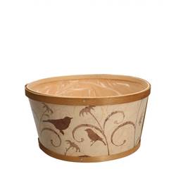 Holz Übertopf hell braun D22cm H11cm 