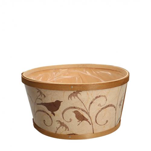 Holz Übertopf hell braun D22cm H11cm 