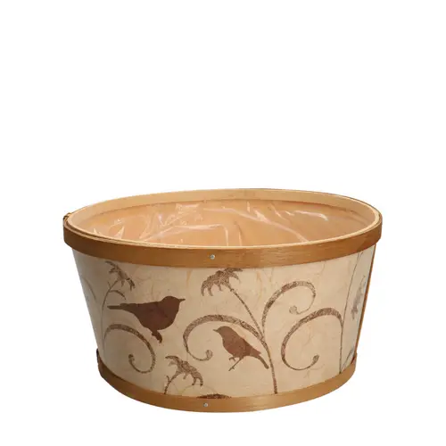 Holz Übertopf hell braun D22cm H11cm 