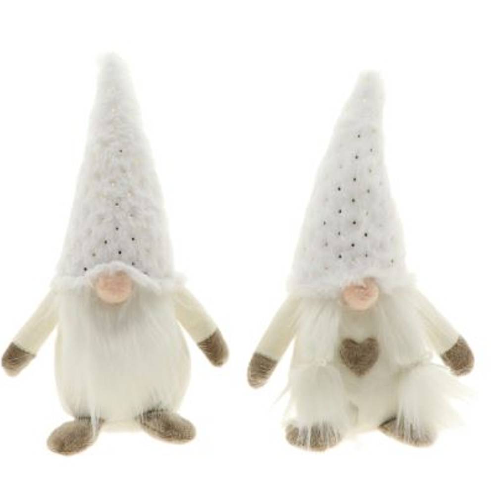 Gnom Junge/Mädchen weiss S/2 D14cm H25cm