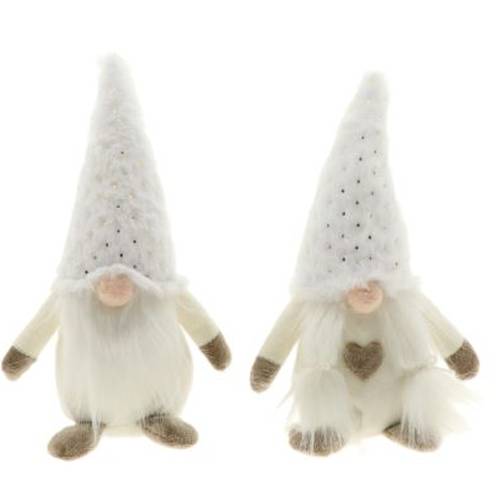 Gnom Junge/Mädchen weiss S/2 D14cm H25cm