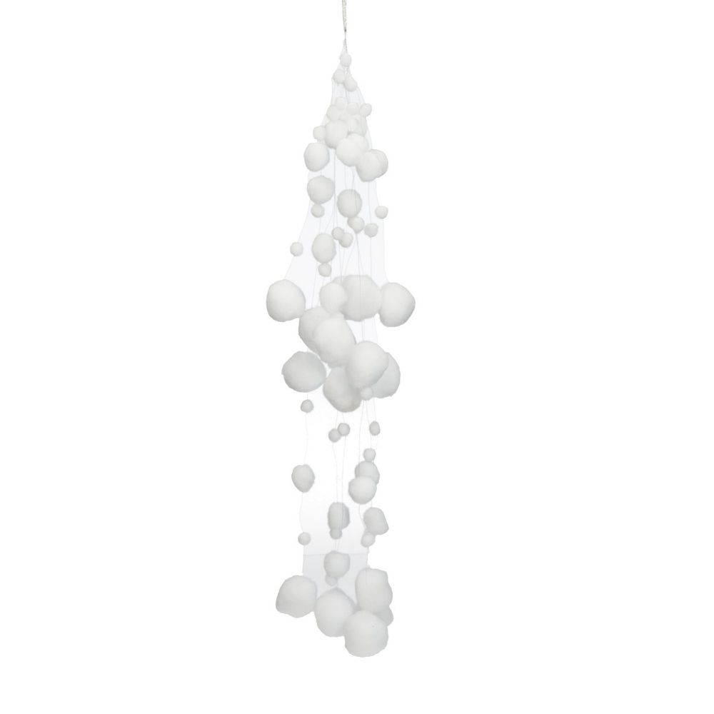 Girlande Schneeball weiss L135cm