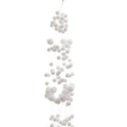Girlande Schneeball weiss L135cm