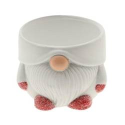 Keramik Übertopf Gnom weiss D11cm H08.5cm