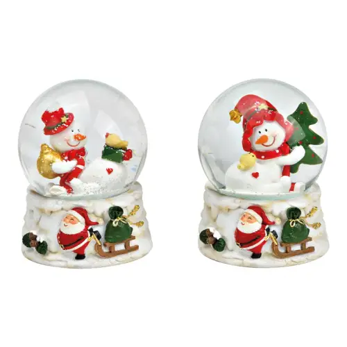 Schneekugel Schneemann 2-fach 07x09x07cm