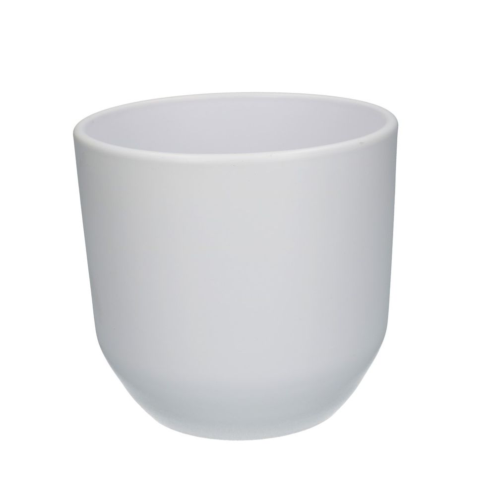 Keramik Übertopf Knick weiss D15cm H14cm