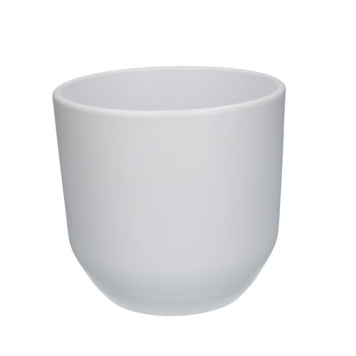 Keramik Übertopf Knick weiss D15cm H14cm