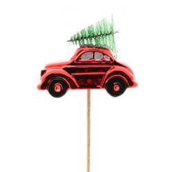 Auto mit Tannenbaum auf stab L50cm D9cm
