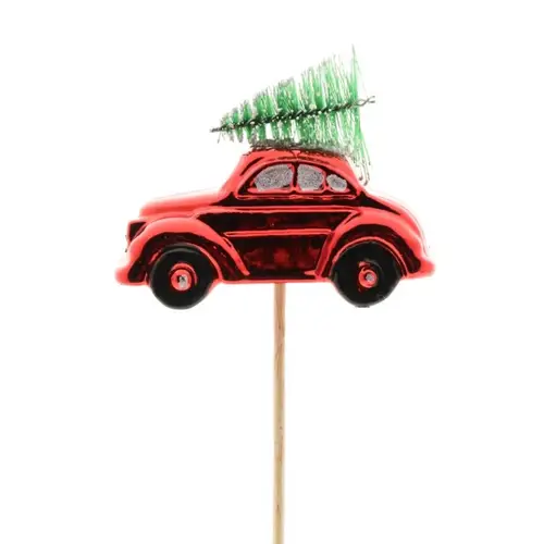 Auto mit Tannenbaum auf stab L50cm D9cm