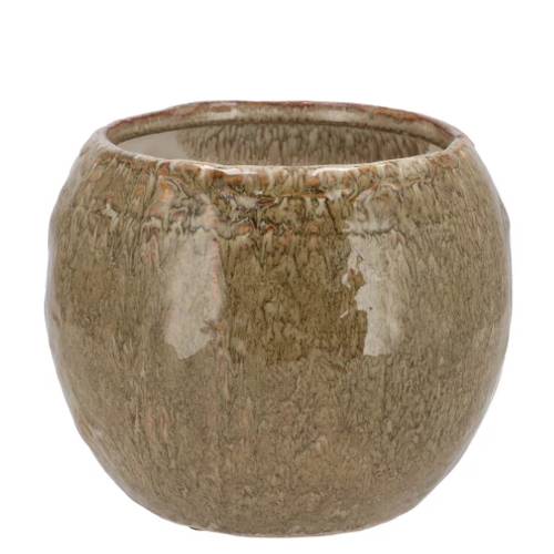 Keramik Übertopf Iron Stone sand 18x18x14cm