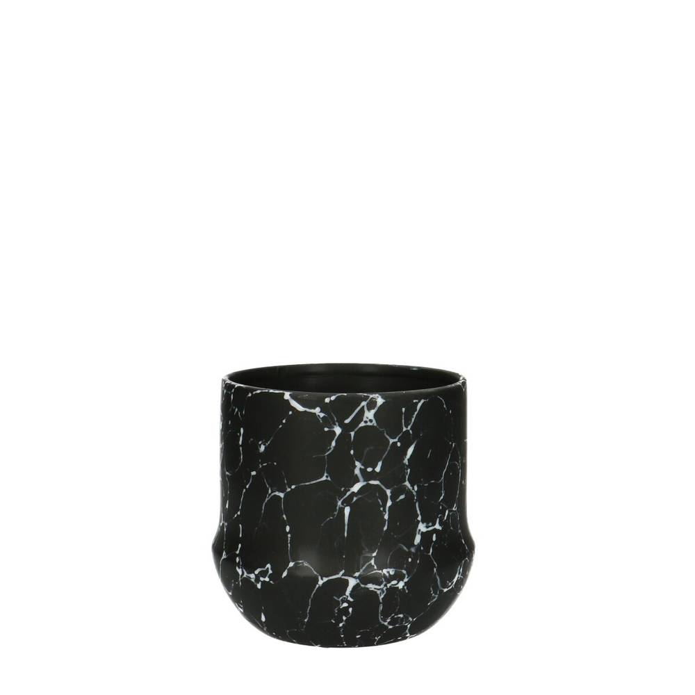 Keramik Übertopf Marble schwarz D10cm H10cm