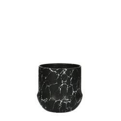 Keramik Übertopf Marble schwarz D10cm H10cm
