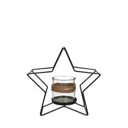 Teelichthalter Stern Glas D08cm H8cm