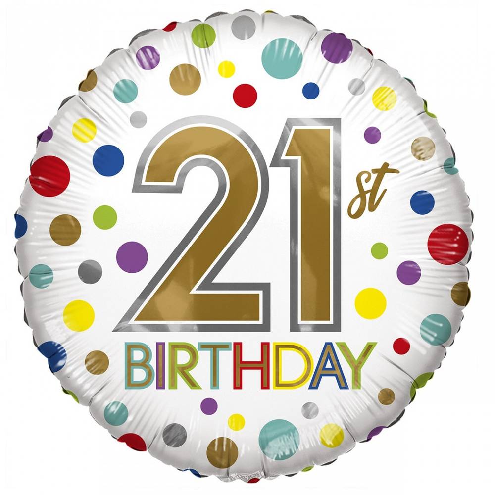 Ballon Eco 21st Birthday Rund mix D45cm