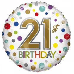Ballon Eco 21st Birthday Rund mix D45cm