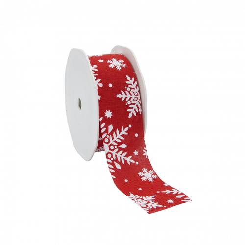 Band Schneeflocke rot 38mm 15m