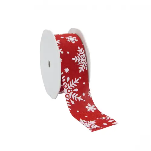 Band Schneeflocke rot 38mm 15m