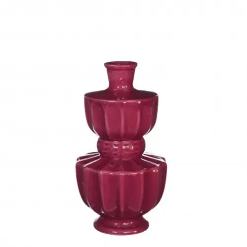 Keramik Vase Bellagio weinrot D03/11cm H20cm