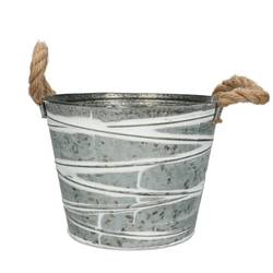 Zink Übertopf Brent D21cm H16cm