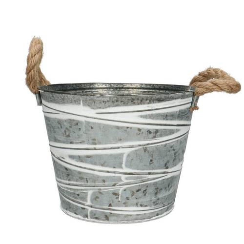 Zink Übertopf Brent D21cm H16cm
