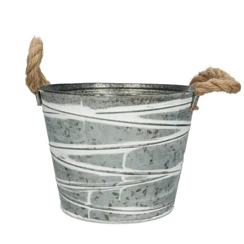 Zink Übertopf Brent D21cm H16cm