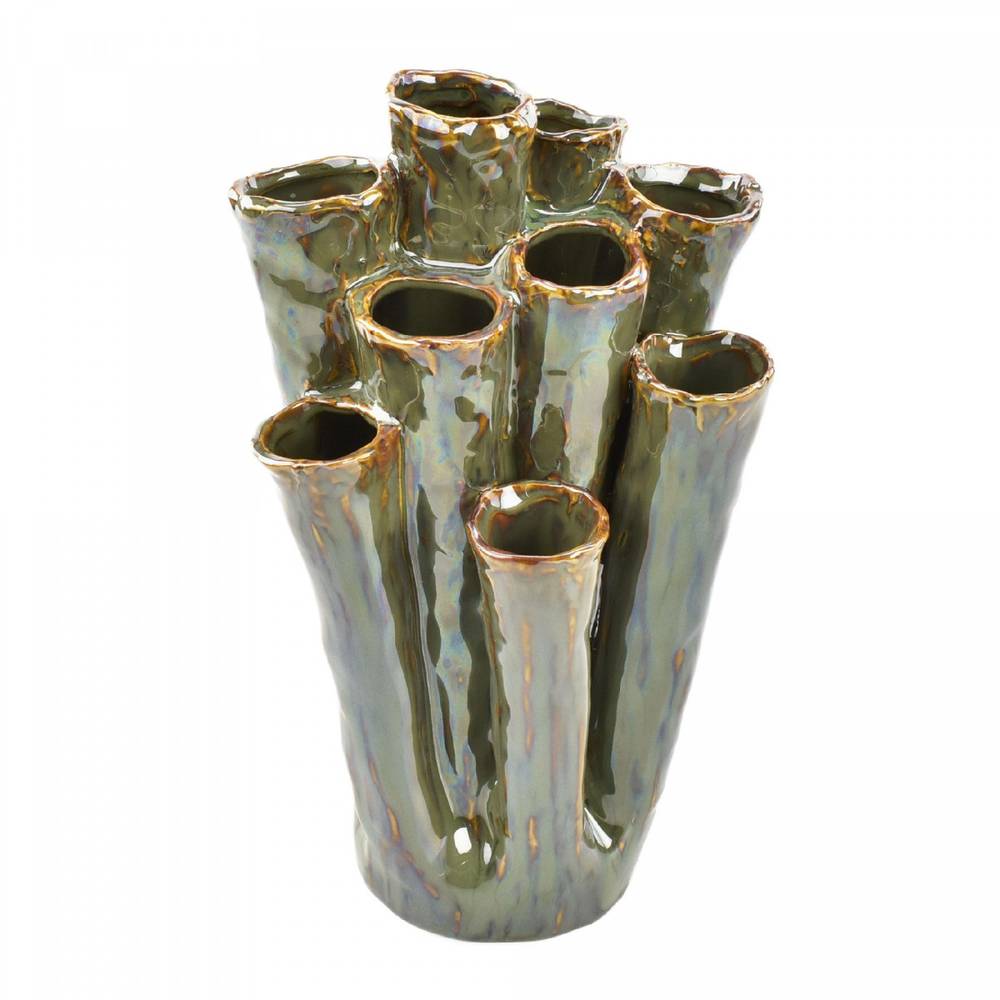 Keramik Vase Tubular grün 17x18x33cm