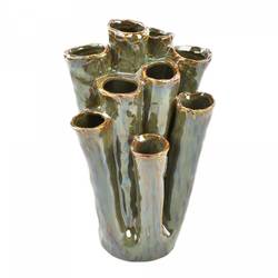 Keramik Vase Tubular grün 17x18x33cm