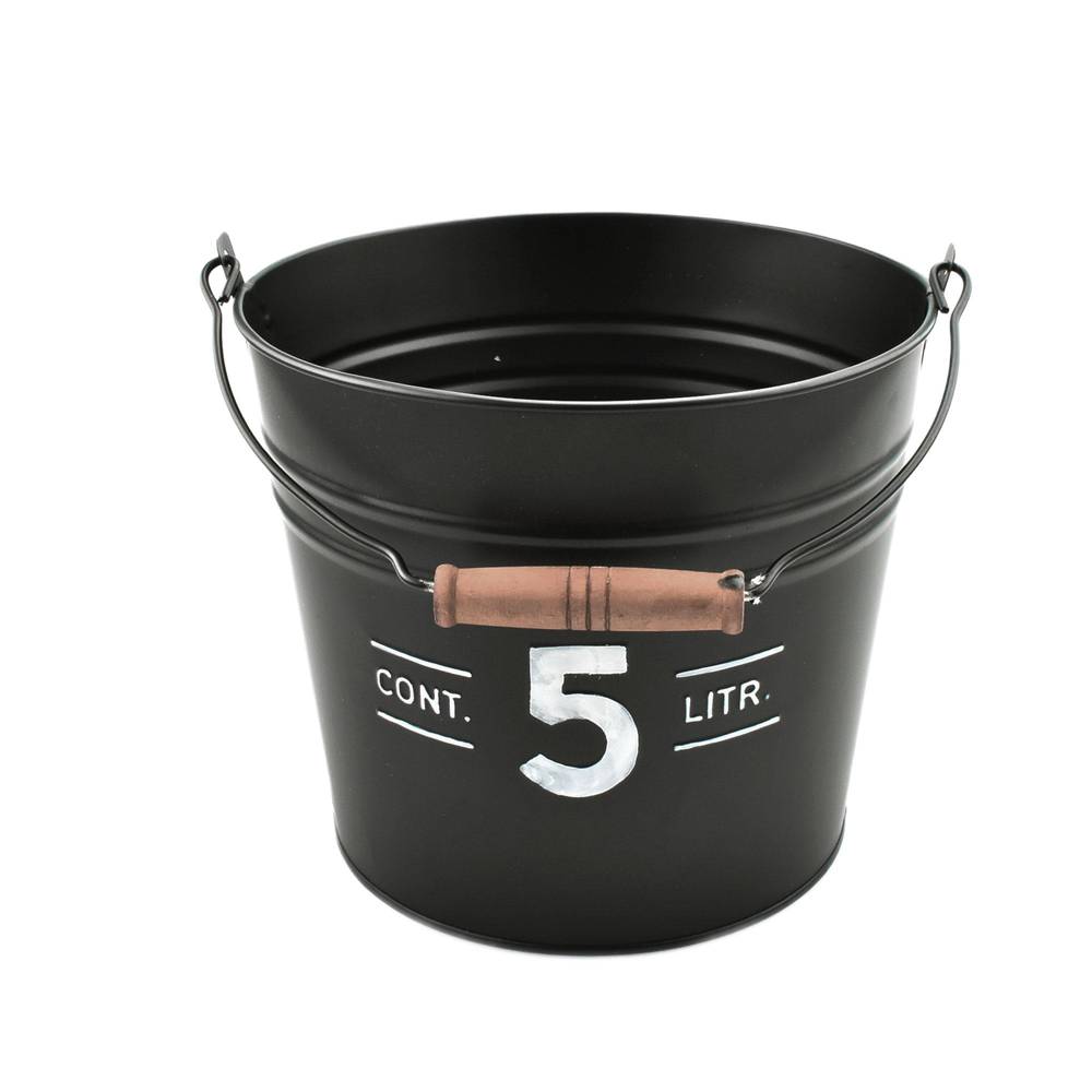 Zink Eimer +Henkel 5L schwarz D21cm H18cm