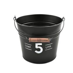 Zink Eimer +Henkel 5L schwarz D21cm H18cm