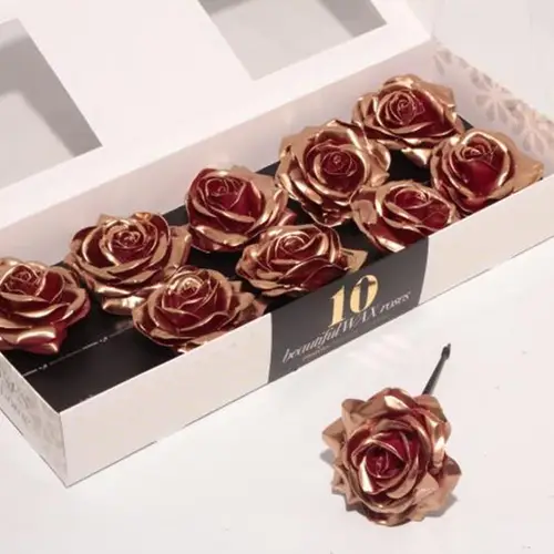 Seiden Wachs Rose b.rot/gold d12cm (210) Blush