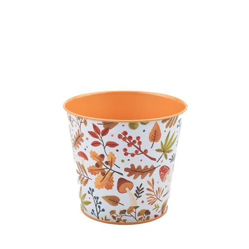 Zink Übertopf Autumn orange D13cm H11.5cm 