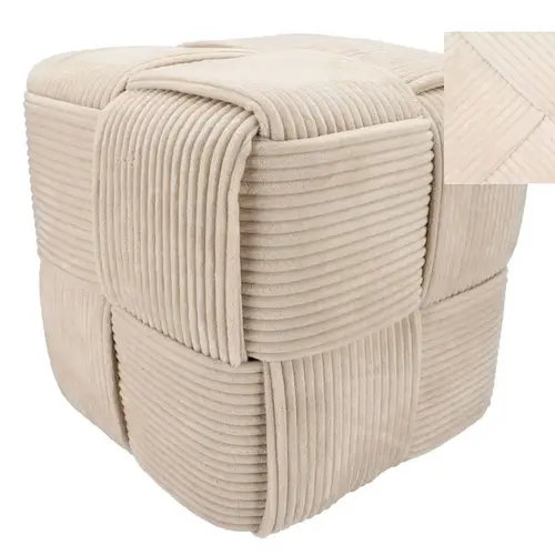 Hocker Stripe creme 45x45cm