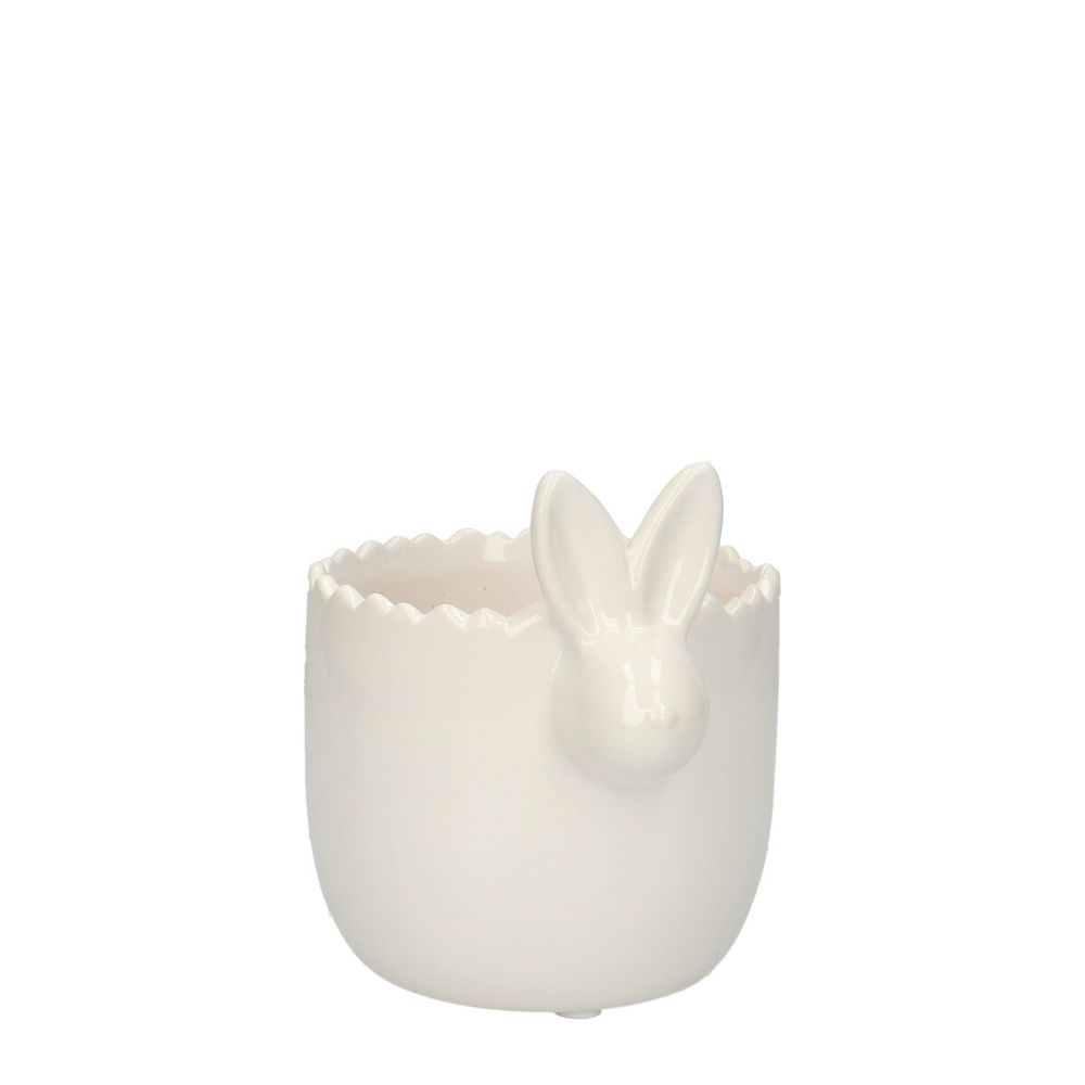 Keramik Hase weiss d10/13x12cm