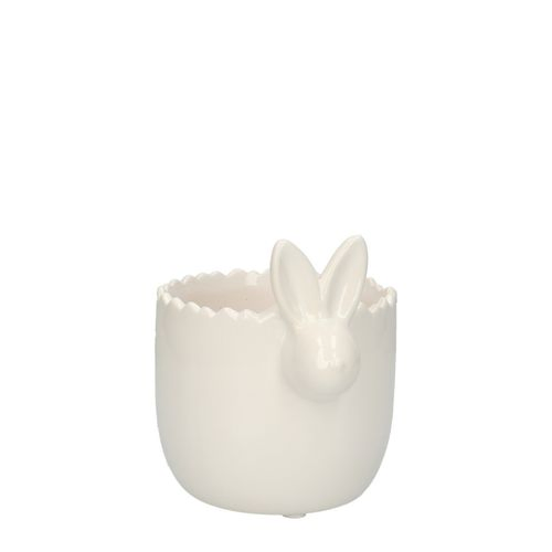 Keramik Hase weiss d10/13x12cm